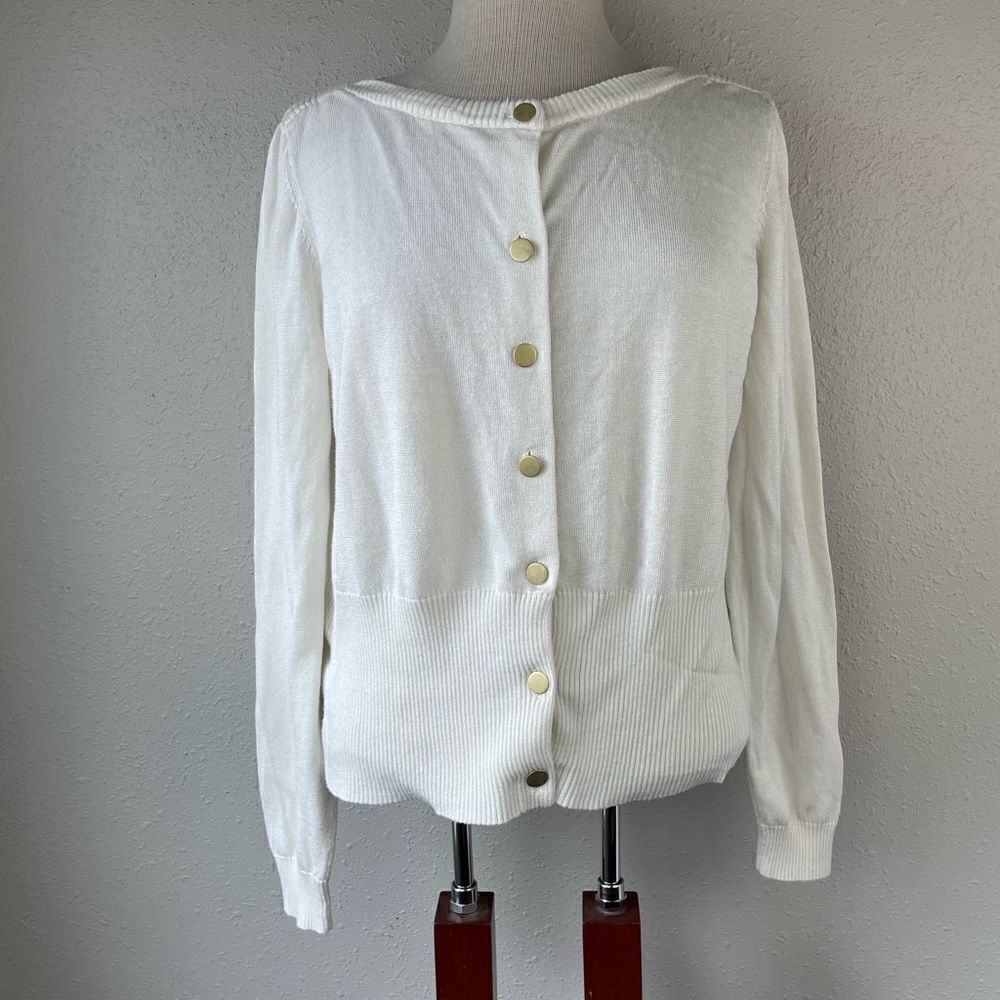 Worthington Off-White Cardigan Sweater Size XL EUC